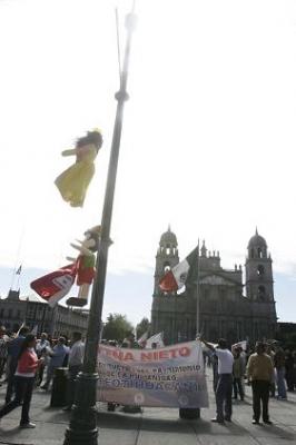 Llegan protestas contra "Resplandor Teotihuacano" hasta Toluca